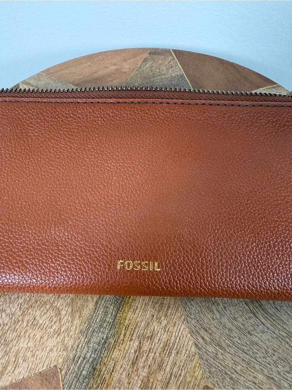 Fossil Lanie Clutch Wallet Medium Brown Leather Minimalist Vintage Inspired - Picture 5 of 5
